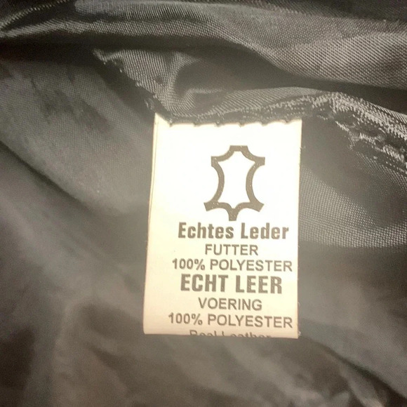 Men’s Leather Motorcycle Jacket Heavyweight Black Size 54 - Picture 8 of 11